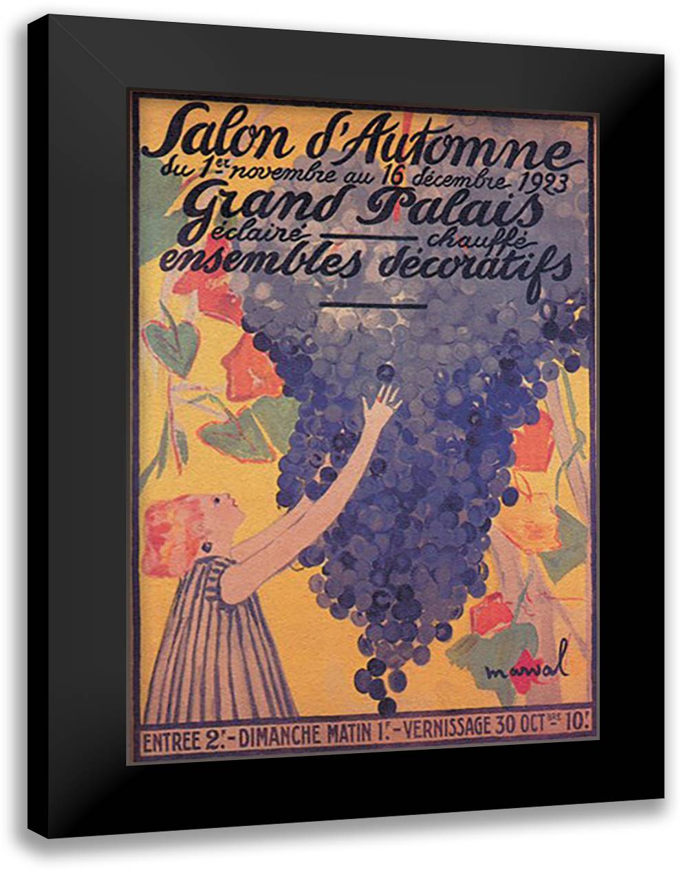 Salon d'Automne 16x22 Black Modern Wood Framed Art Print Poster by Marval, Jaqueline