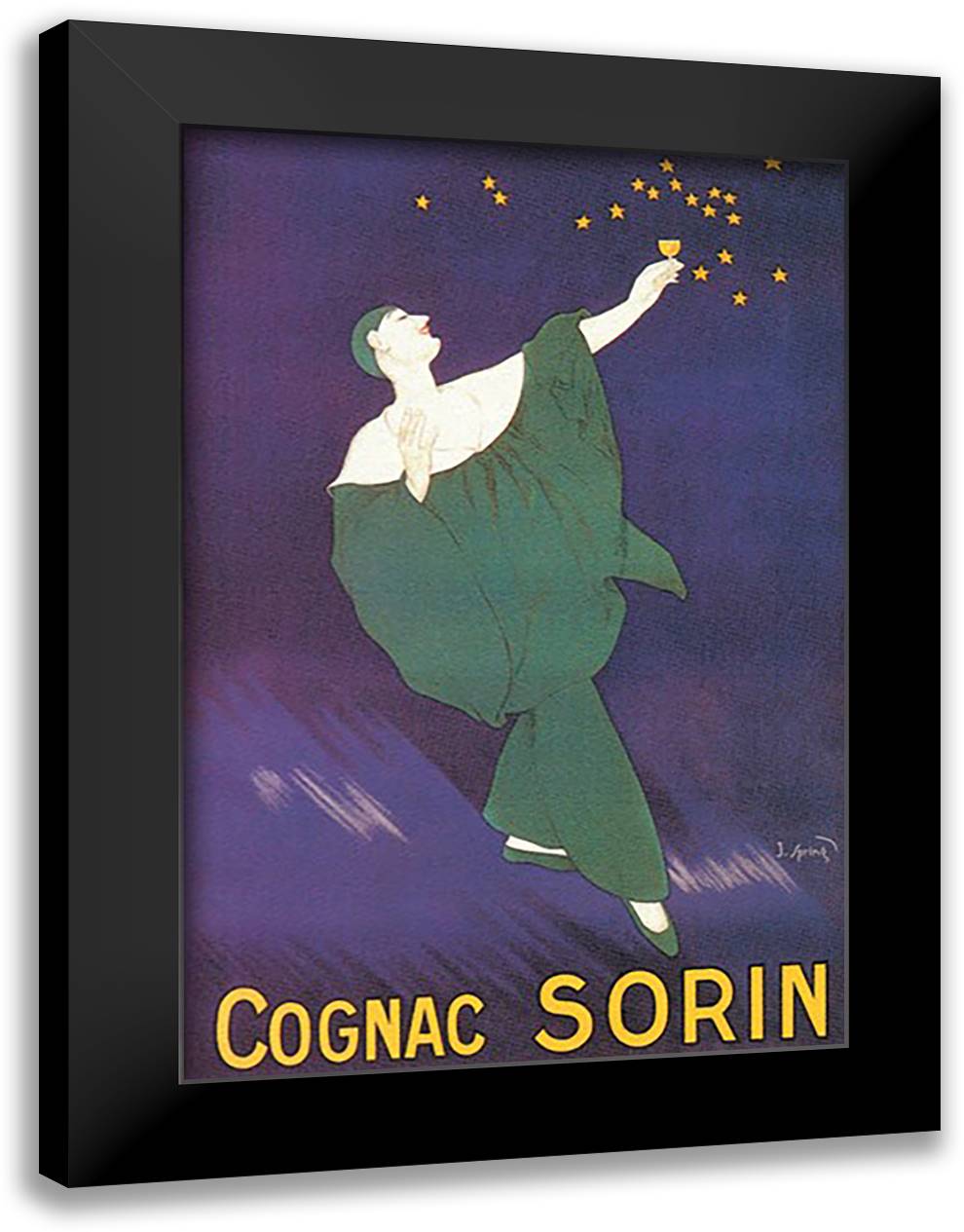 Cognac Sorin 16x22 Black Modern Wood Framed Art Print Poster by Spring, J
