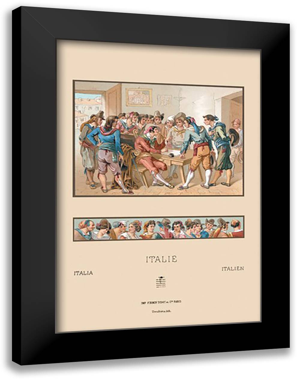 Italian Styles of the Nineteenth Century 16x22 Black Modern Wood Framed Art Print Poster by Racinet, Auguste