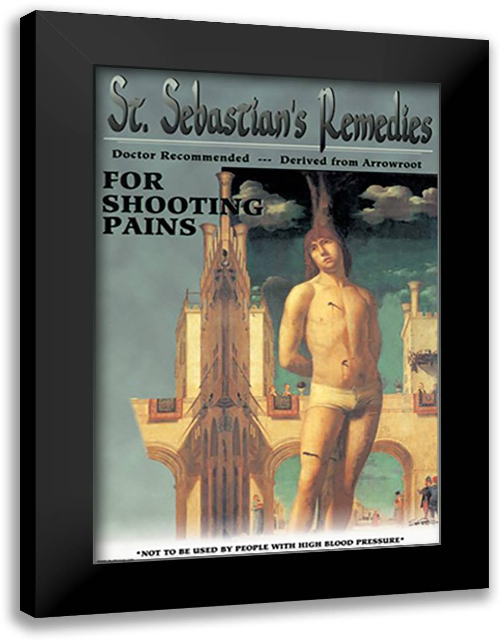 St. Sebastian's Remedies 16x22 Black Modern Wood Framed Art Print Poster by Pierce, Wilbur