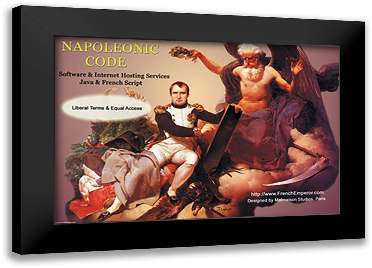 Napoleonic Code: Software & Internet Hosting Services 22x16 Black Modern Wood Framed Art Print Poster by Pierce, Wilbur