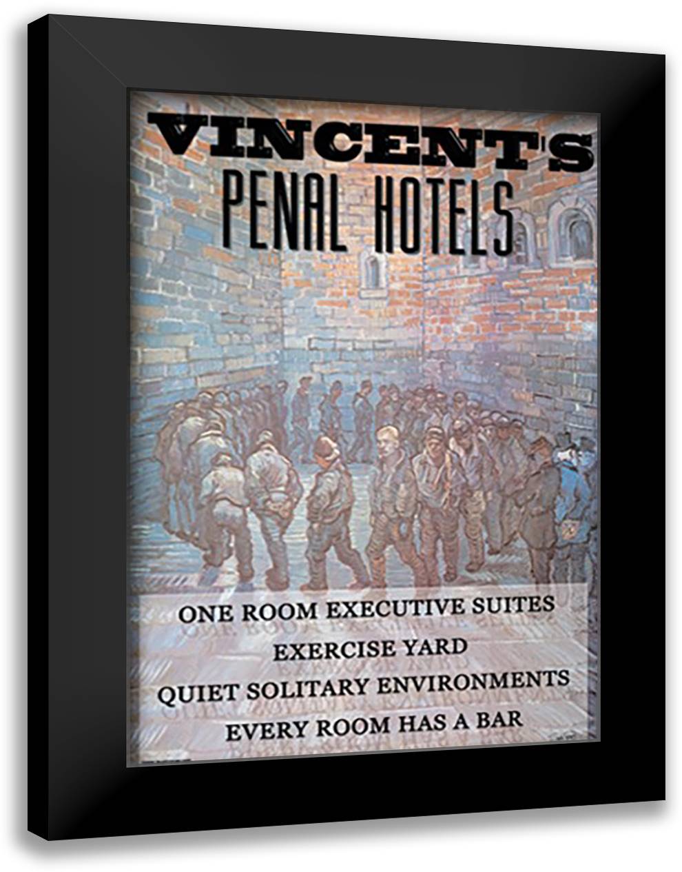 Vincent's Penal Hotels 16x22 Black Modern Wood Framed Art Print Poster by Pierce, Wilbur