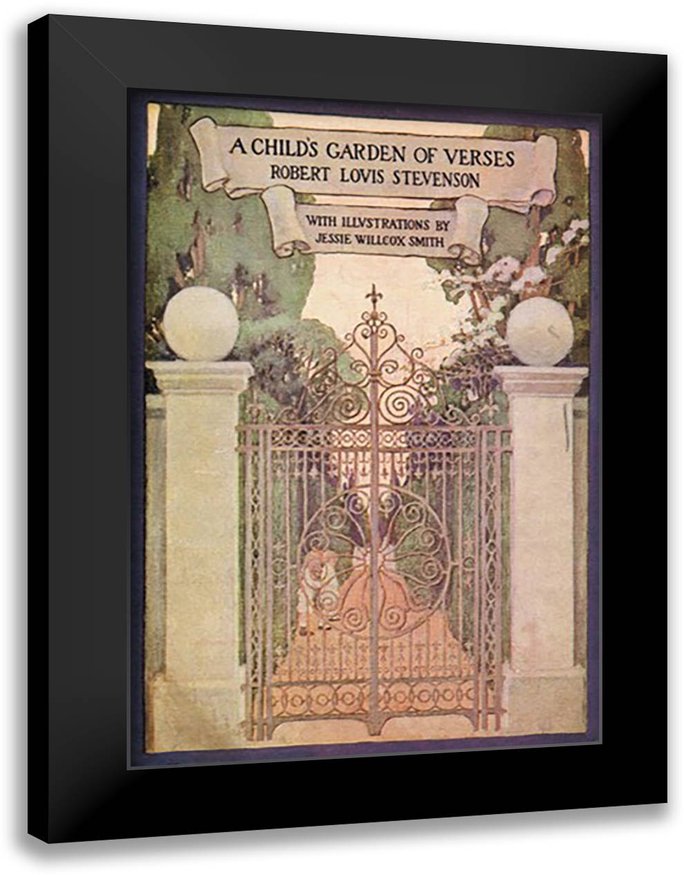 Child's Garden of Verses by Robert Louis Stevenson 16x22 Black Modern Wood Framed Art Print Poster by Smith, Jessie Wilcox