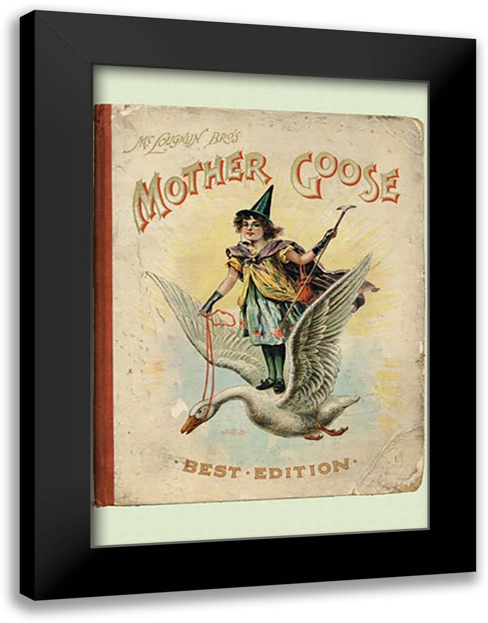 Mother Goose - Best Edition 16x22 Black Modern Wood Framed Art Print Poster