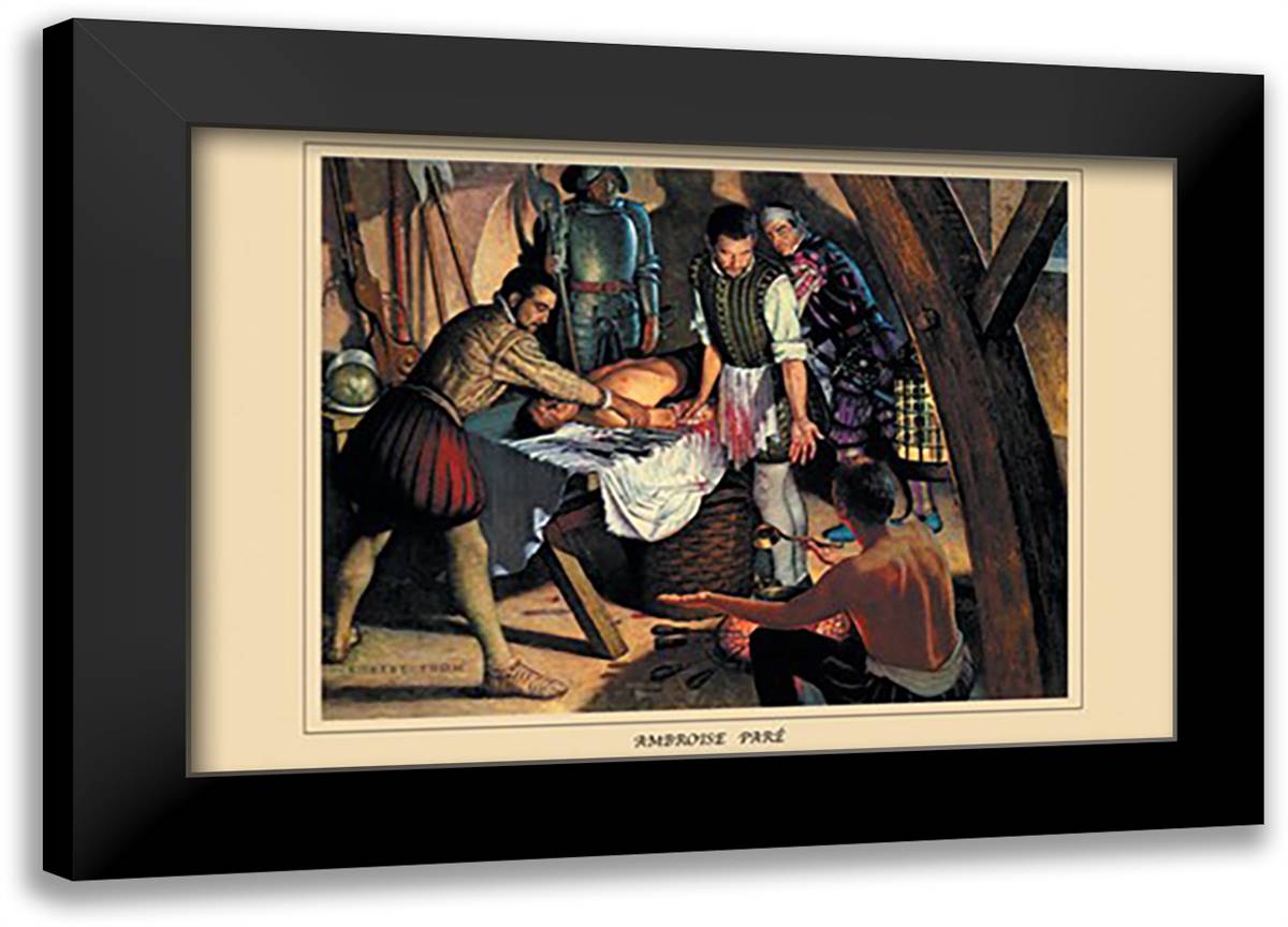 Ambroise Pare 22x16 Black Modern Wood Framed Art Print Poster by Thom, Robert