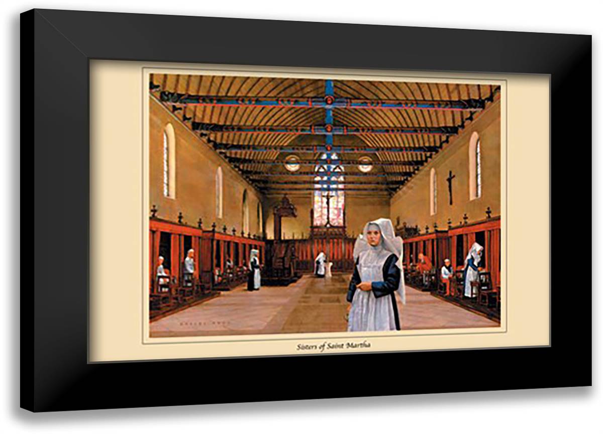 Sisters of Saint Martha 22x16 Black Modern Wood Framed Art Print Poster by Thom, Robert