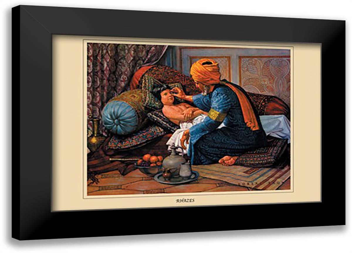 Rhazes 22x16 Black Modern Wood Framed Art Print Poster by Thom, Robert