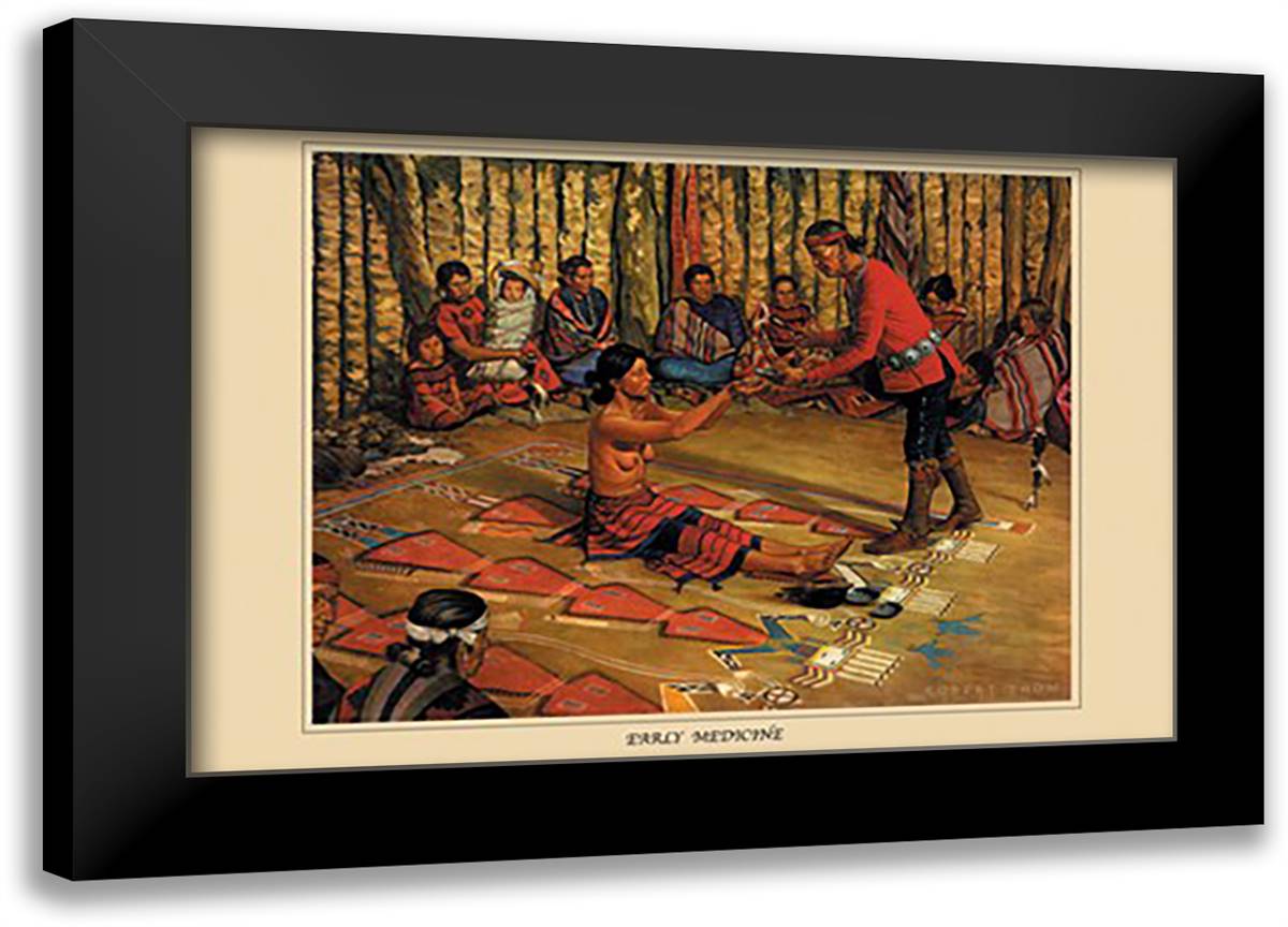 Early Medicine 22x16 Black Modern Wood Framed Art Print Poster by Thom, Robert