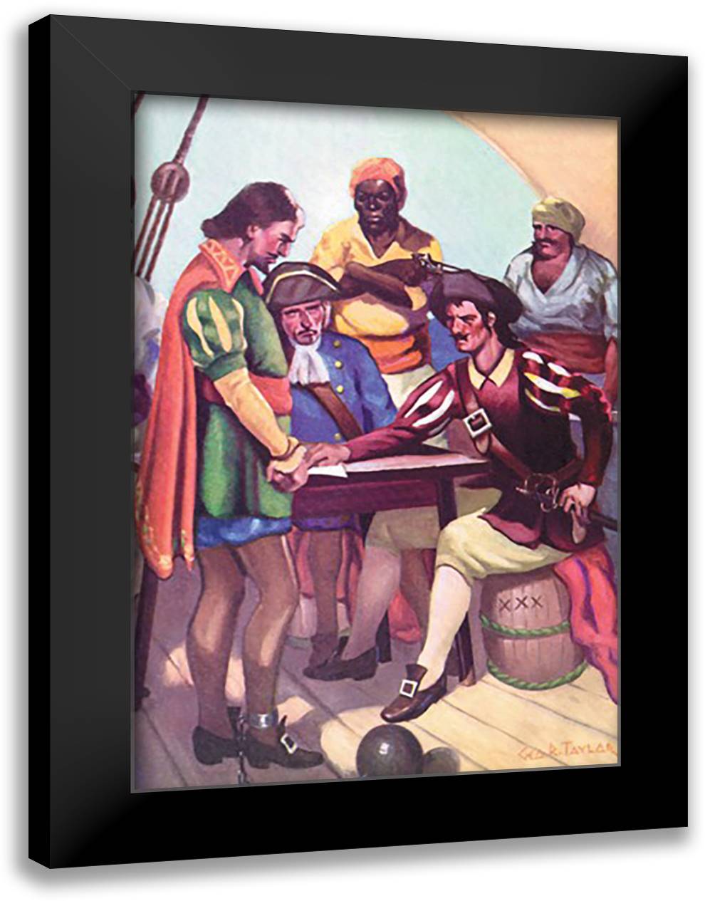 Israel Hands 16x22 Black Modern Wood Framed Art Print Poster by Taylor, George
