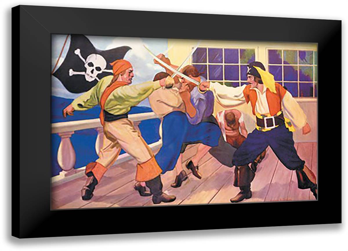 Mutiny 22x16 Black Modern Wood Framed Art Print Poster by Taylor, George