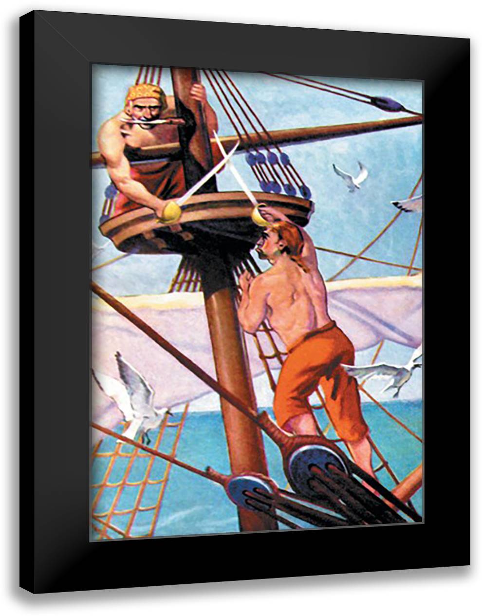 Hand to Hand 16x22 Black Modern Wood Framed Art Print Poster by Taylor, George