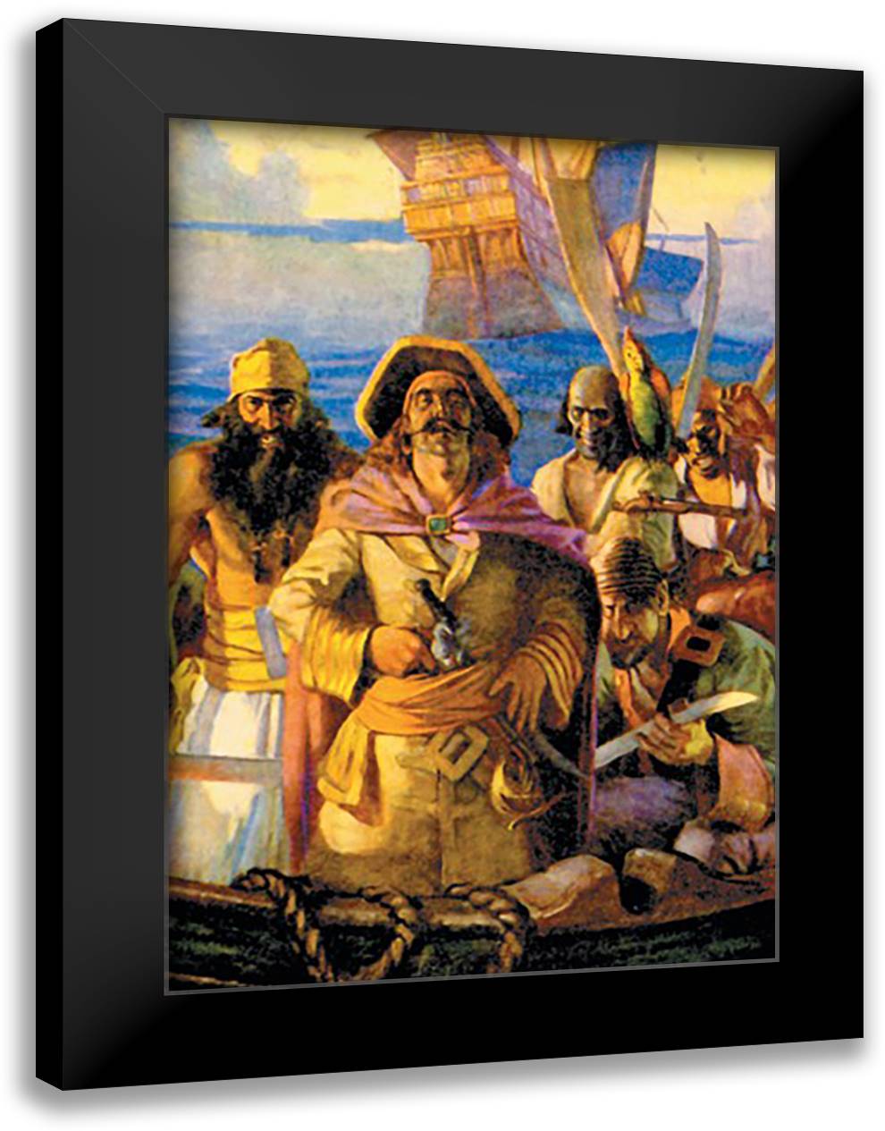 Depraved and Merciless Pirates 16x22 Black Modern Wood Framed Art Print Poster by Eaton, William