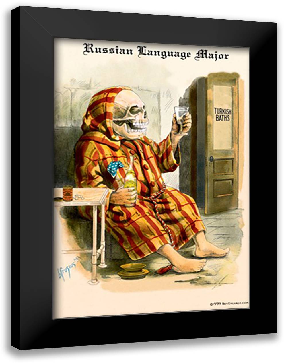 Russian Language Major 16x22 Black Modern Wood Framed Art Print Poster by Frusius M. D., F.