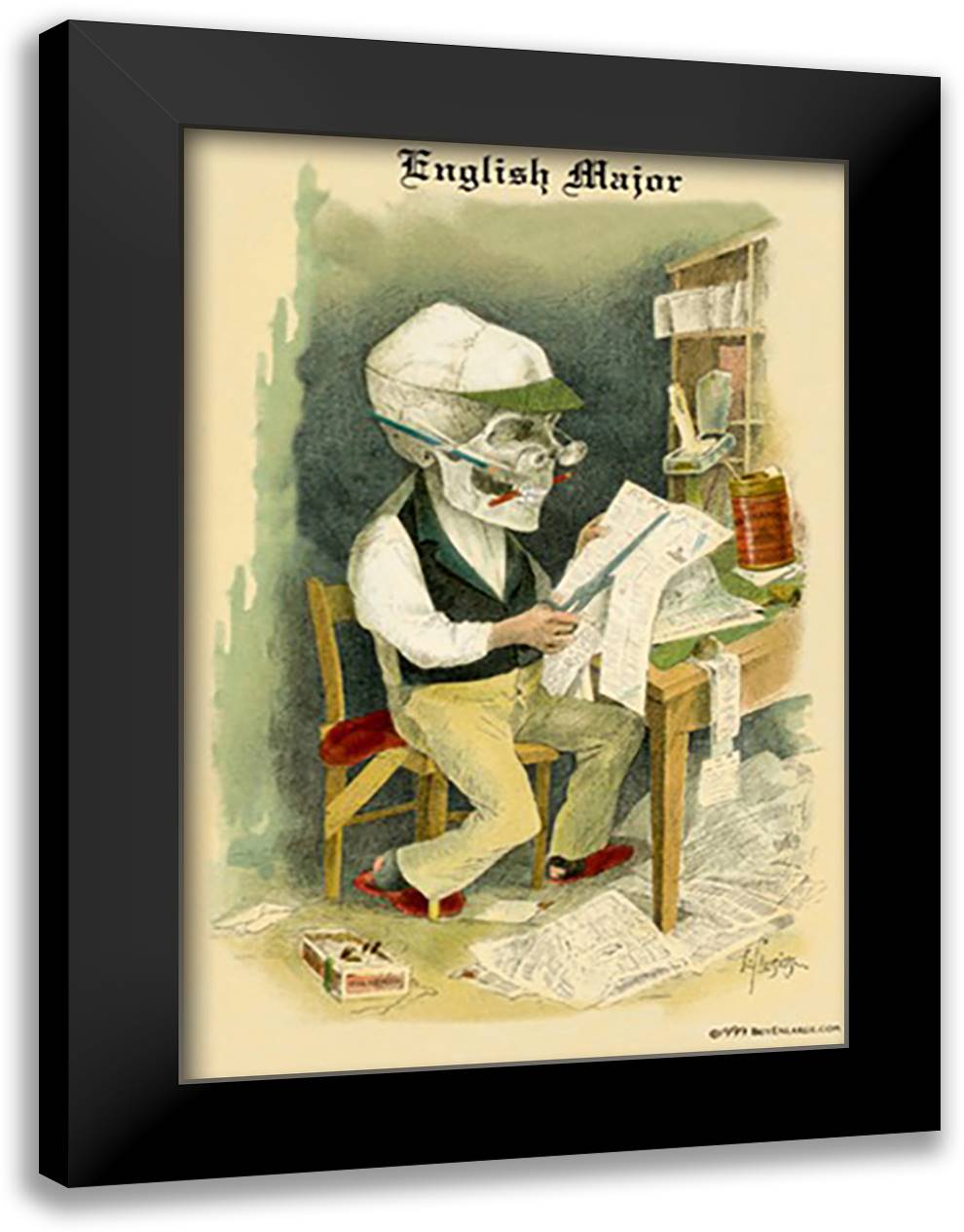 English Major 16x22 Black Modern Wood Framed Art Print Poster by Frusius M. D., F.