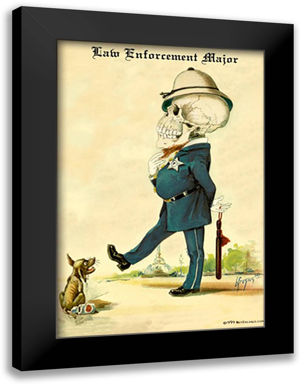 Law Enforcement Major 16x22 Black Modern Wood Framed Art Print Poster by Frusius M. D., F.