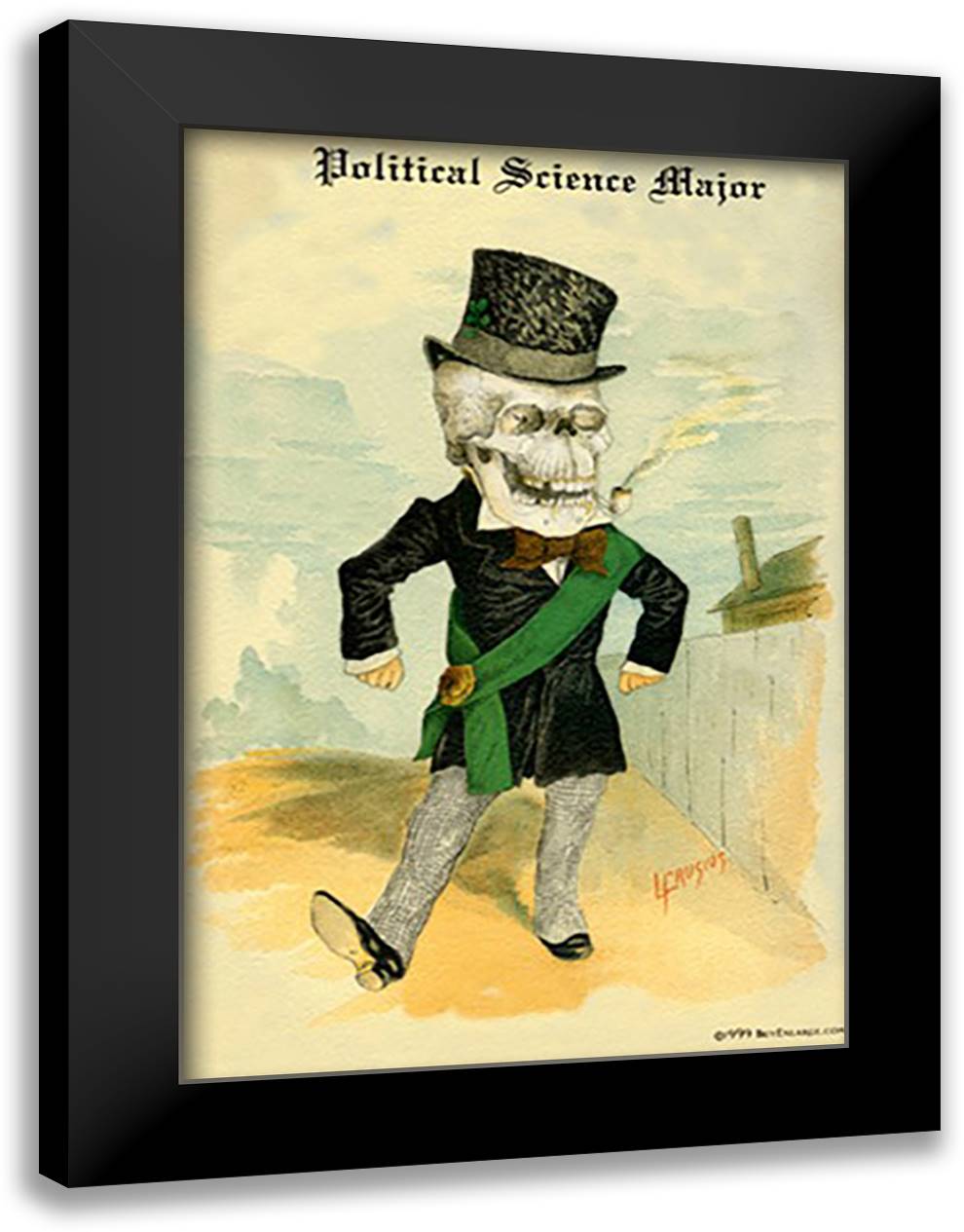 Political Science Major 16x22 Black Modern Wood Framed Art Print Poster by Frusius M. D., F.