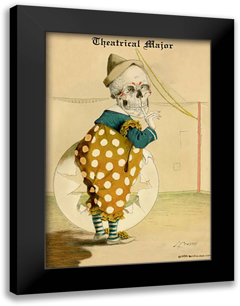 Theatrical Major 16x22 Black Modern Wood Framed Art Print Poster by Frusius M. D., F.