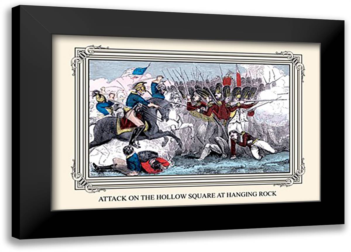 Attack on the Hollow Square at Hanging Rock 22x16 Black Modern Wood Framed Art Print Poster by Devereux