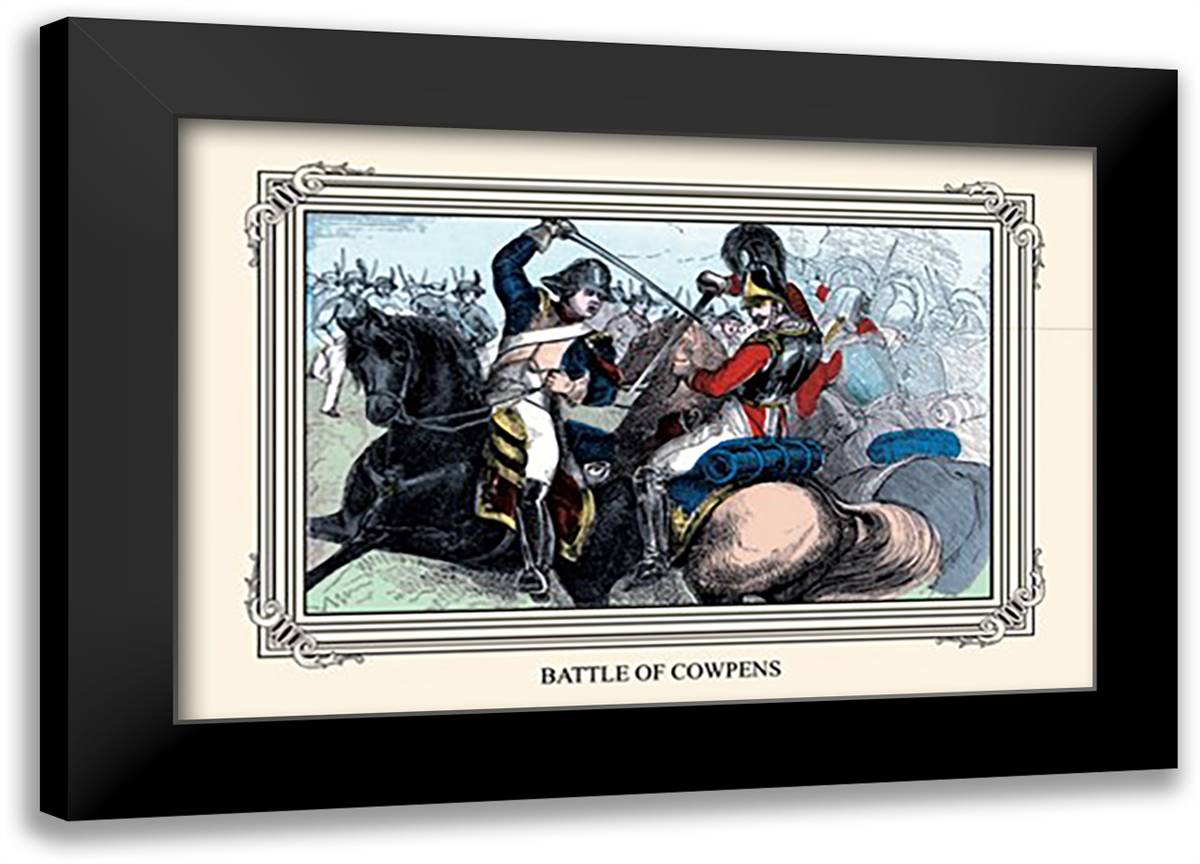 Battle of Cowpens 22x16 Black Modern Wood Framed Art Print Poster by Devereux