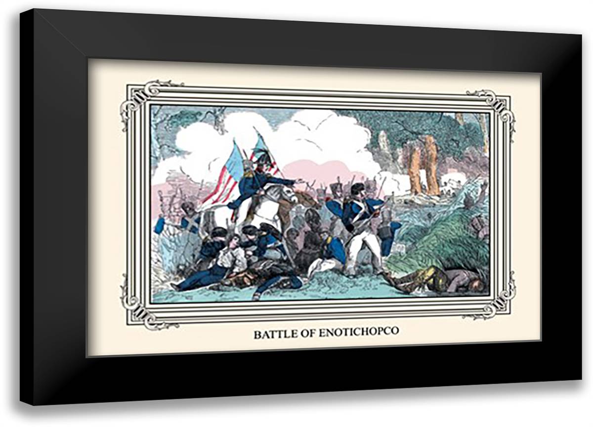 Battle of Enotichopco 22x16 Black Modern Wood Framed Art Print Poster by Devereux