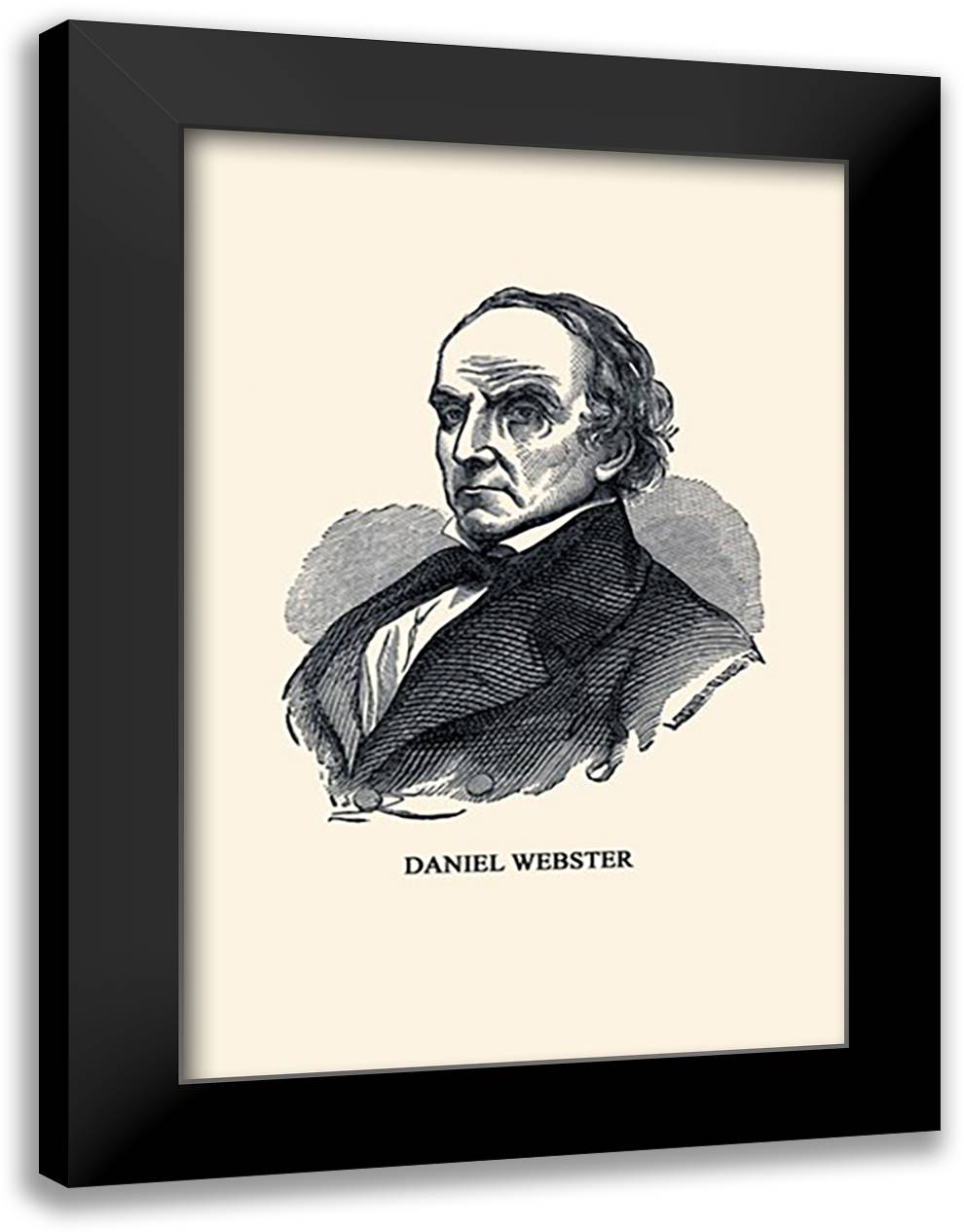 Daniel Webster 16x22 Black Modern Wood Framed Art Print Poster by Lossing