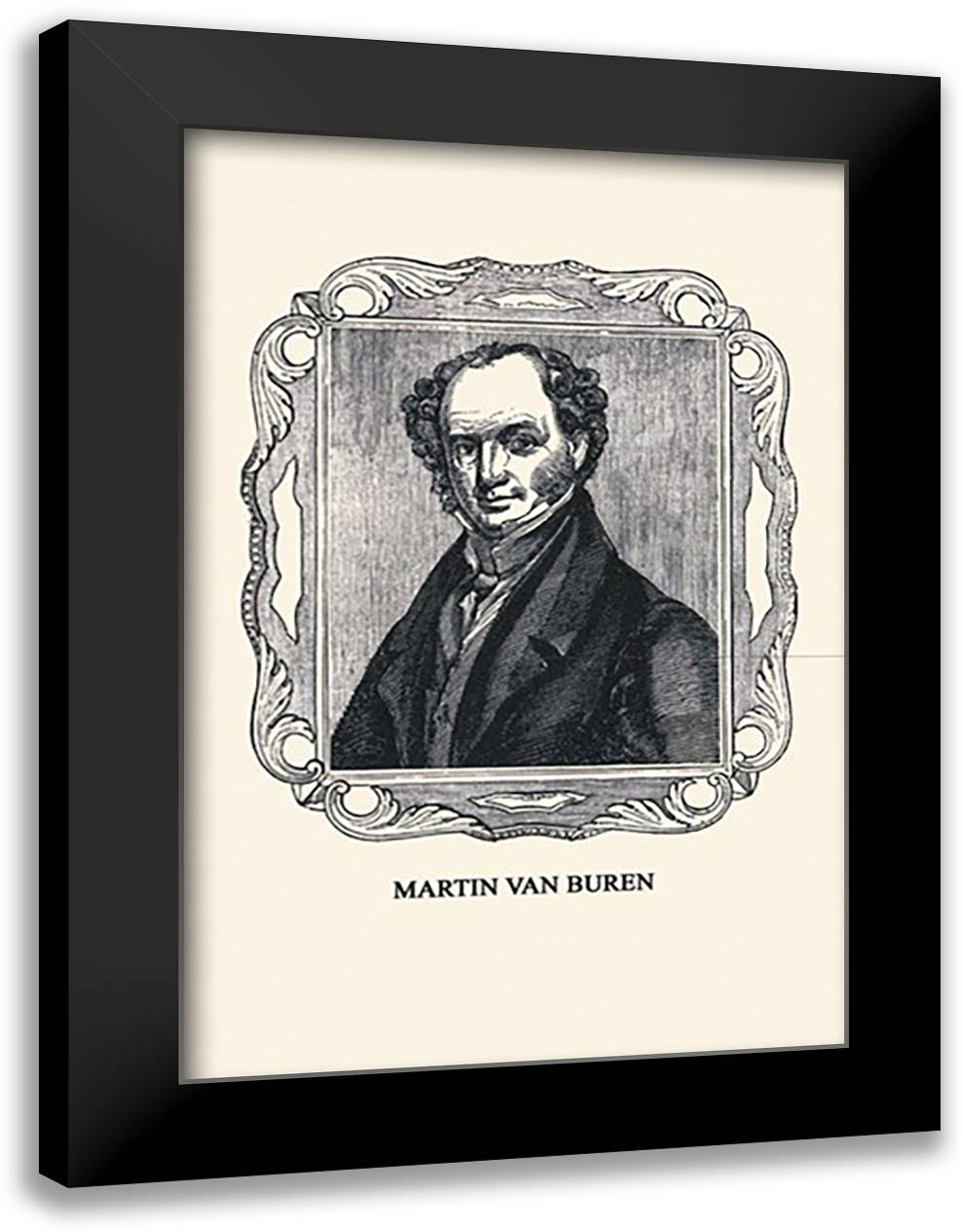 Martin Van Buren 16x22 Black Modern Wood Framed Art Print Poster by Waitt, B.F.