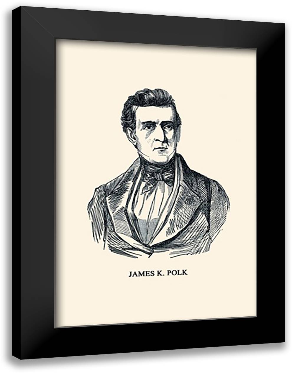 James K. Polk 16x22 Black Modern Wood Framed Art Print Poster by Baker, Sandra