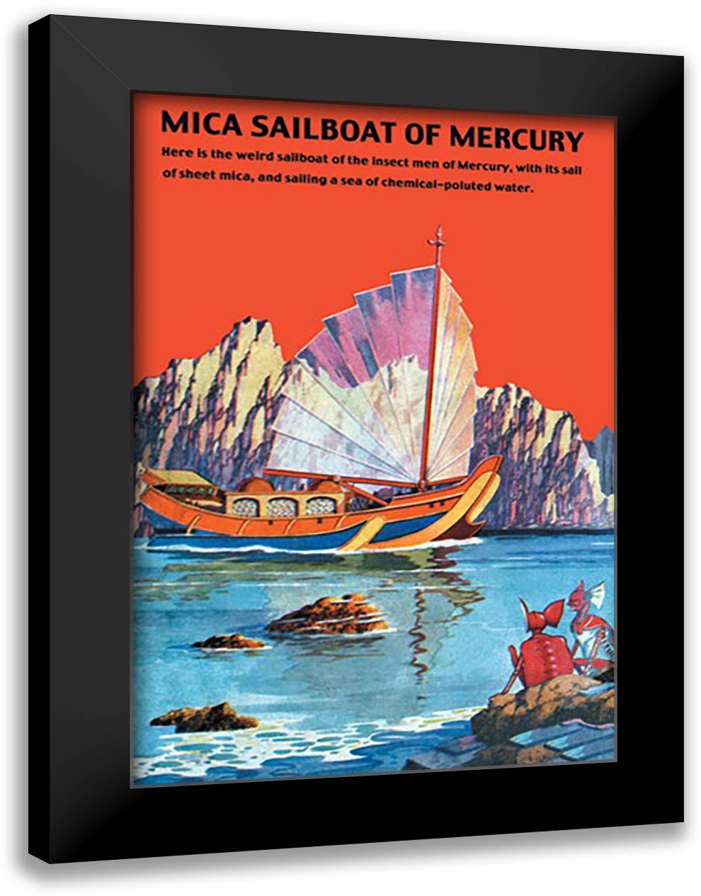 Mica Sailboat of Mercury 16x22 Black Modern Wood Framed Art Print Poster