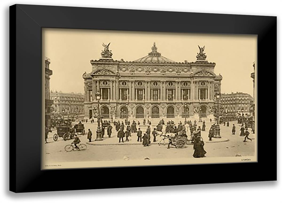 Opera-House 22x16 Black Modern Wood Framed Art Print Poster by Ledeley, Helio E.