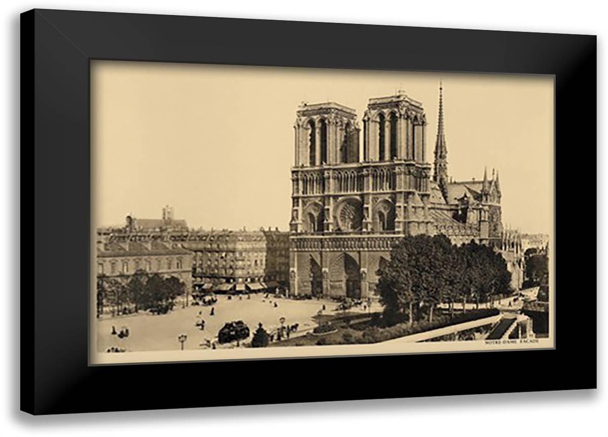 Notre-Dame (Fore Front) 22x16 Black Modern Wood Framed Art Print Poster