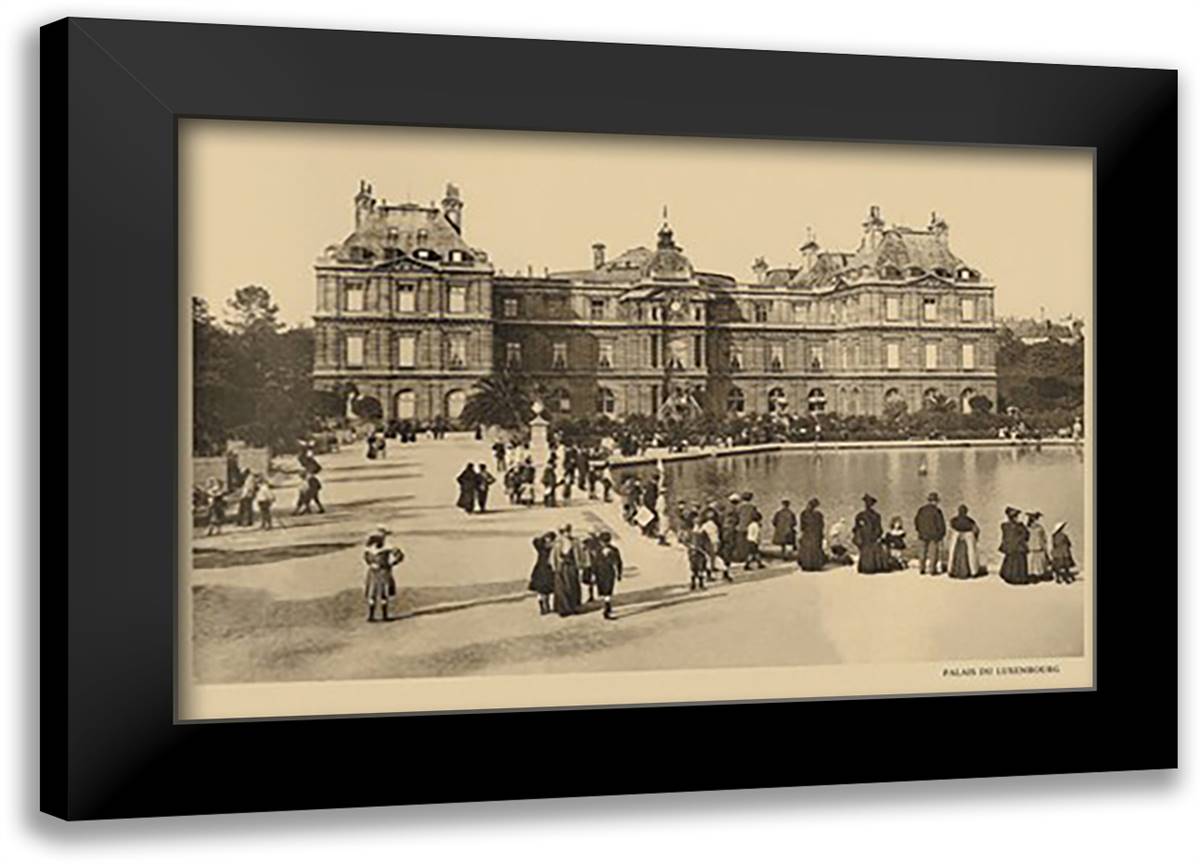 Luxembourg Palace 22x16 Black Modern Wood Framed Art Print Poster