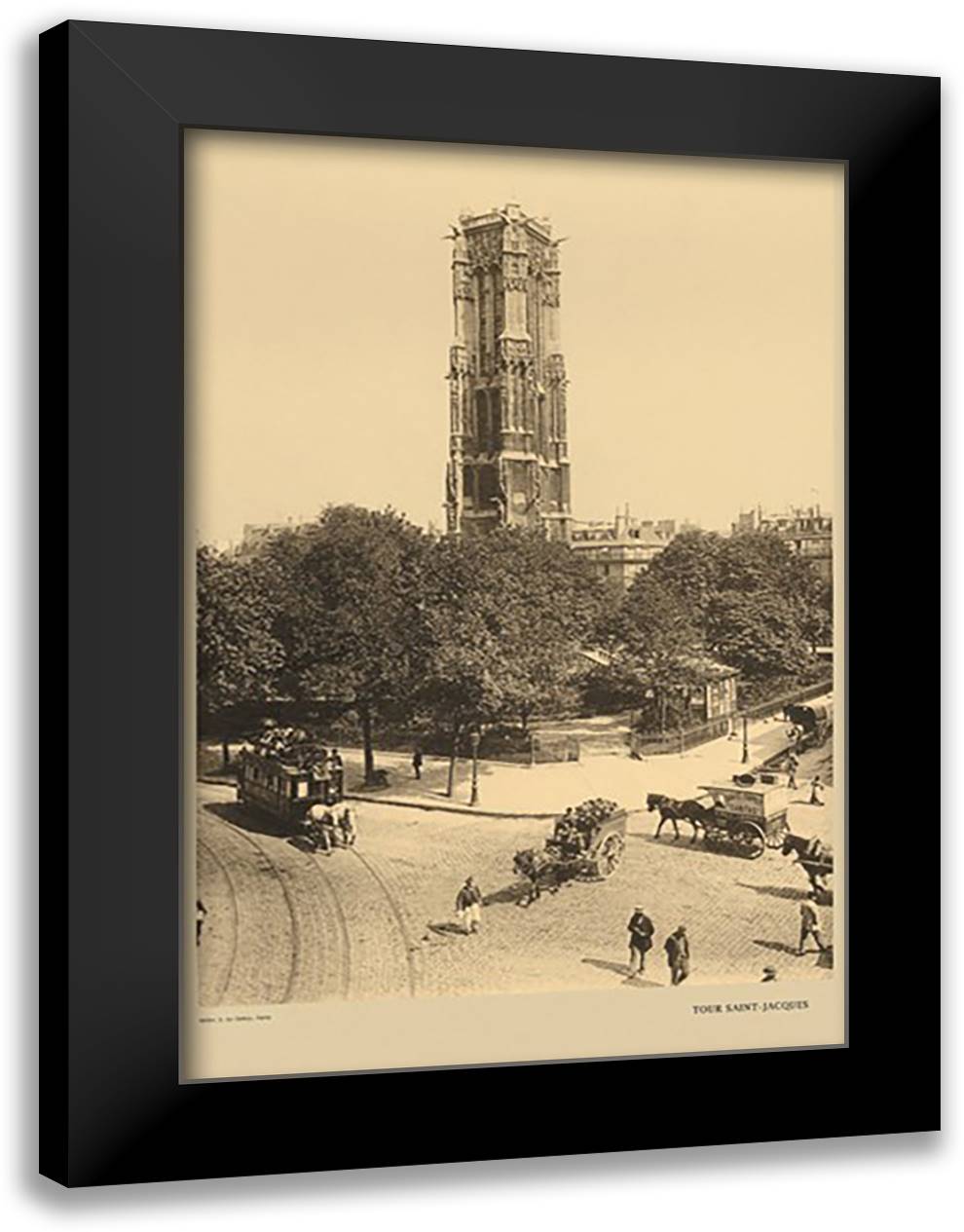 St. James's Tower 16x22 Black Modern Wood Framed Art Print Poster by Ledeley, Helio E.