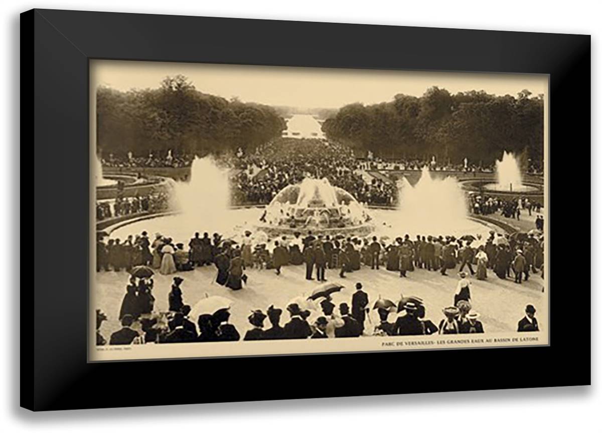 Versailles - Latona Bassin - High Waters 22x16 Black Modern Wood Framed Art Print Poster by Ledeley, Helio E.