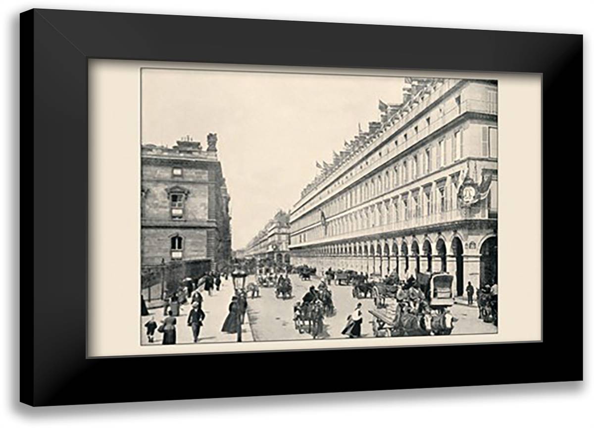 Rue de Rivoli 22x16 Black Modern Wood Framed Art Print Poster by Pepper, A.
