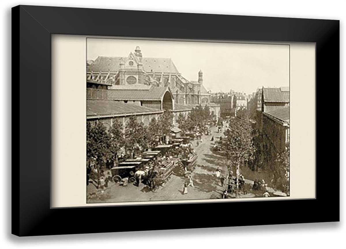 Exterior View of the Halles Centrales 22x16 Black Modern Wood Framed Art Print Poster by Pepper, A.