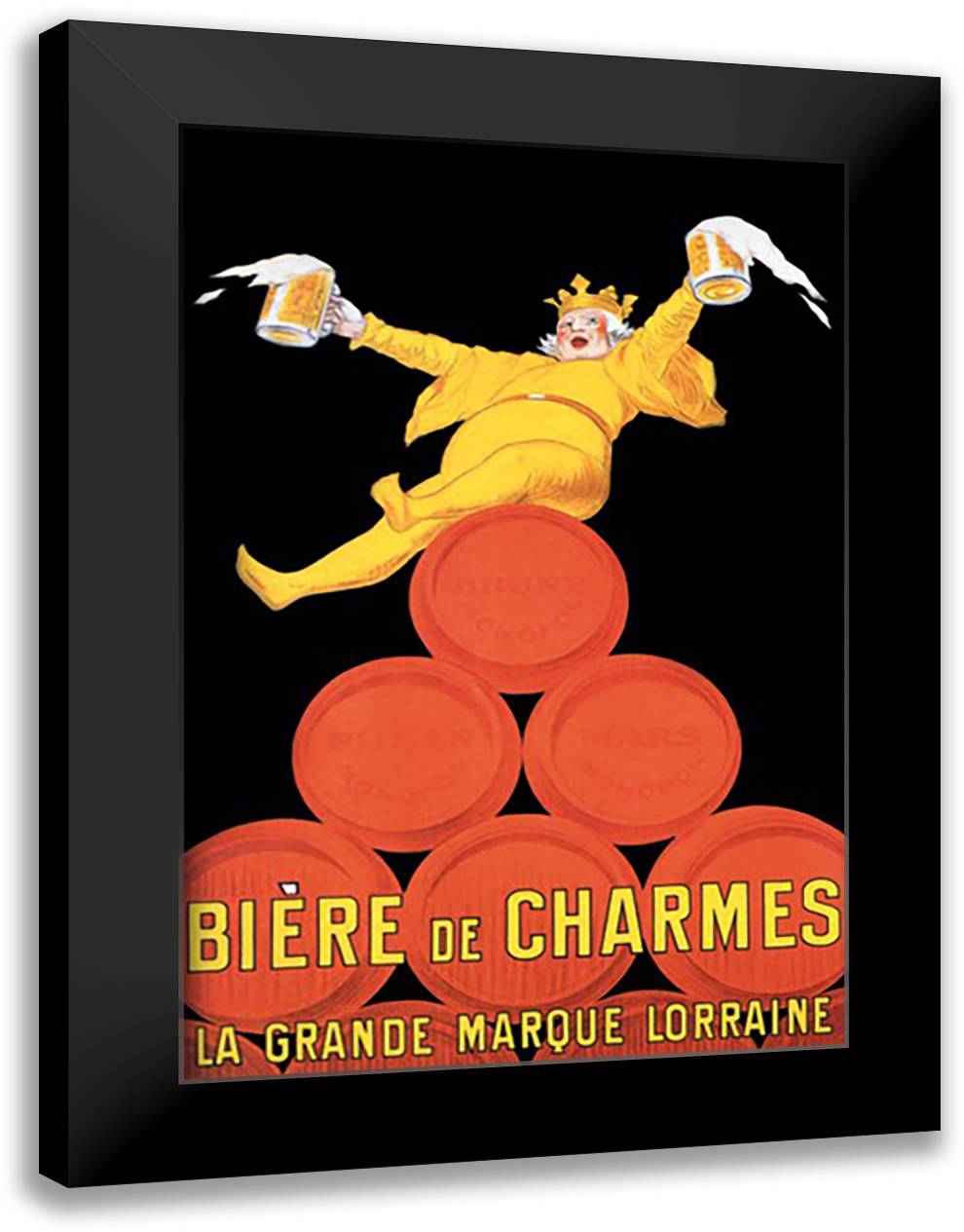 Biere de Charmes 16x22 Black Modern Wood Framed Art Print Poster by D'ylean, Jean