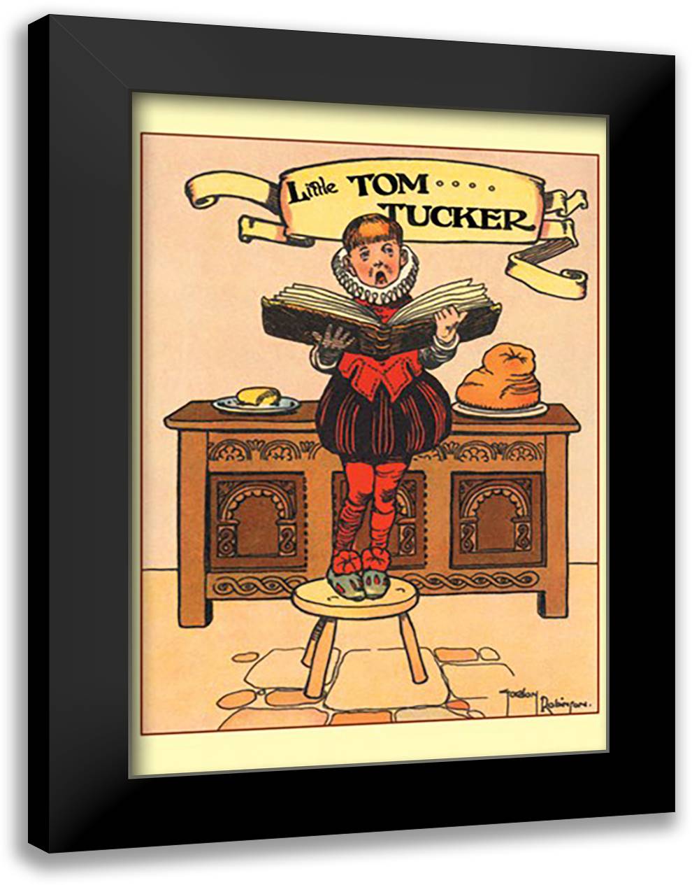 Little Tom Tucker 16x22 Black Modern Wood Framed Art Print Poster by Robinson, Gordon