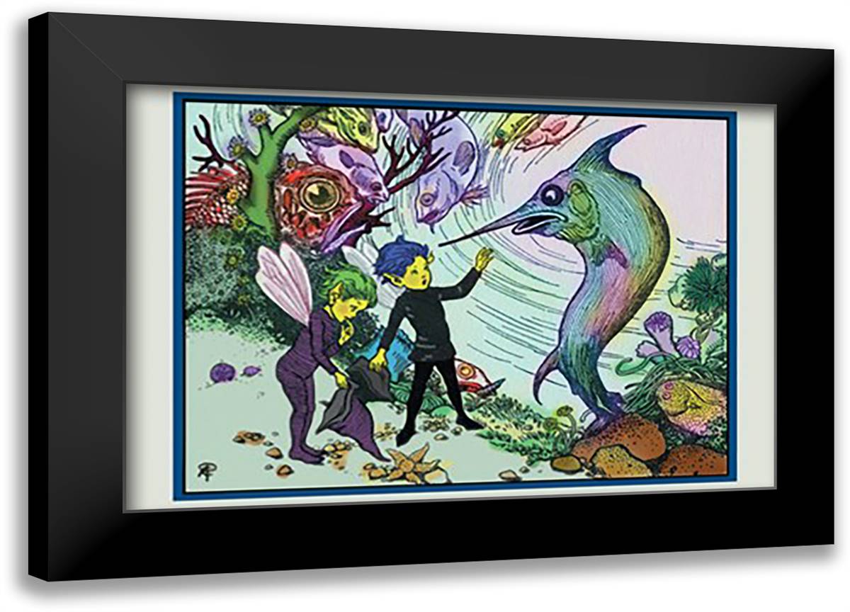 Hole in Fairyland 22x16 Black Modern Wood Framed Art Print Poster by Petherick, Rosa C.