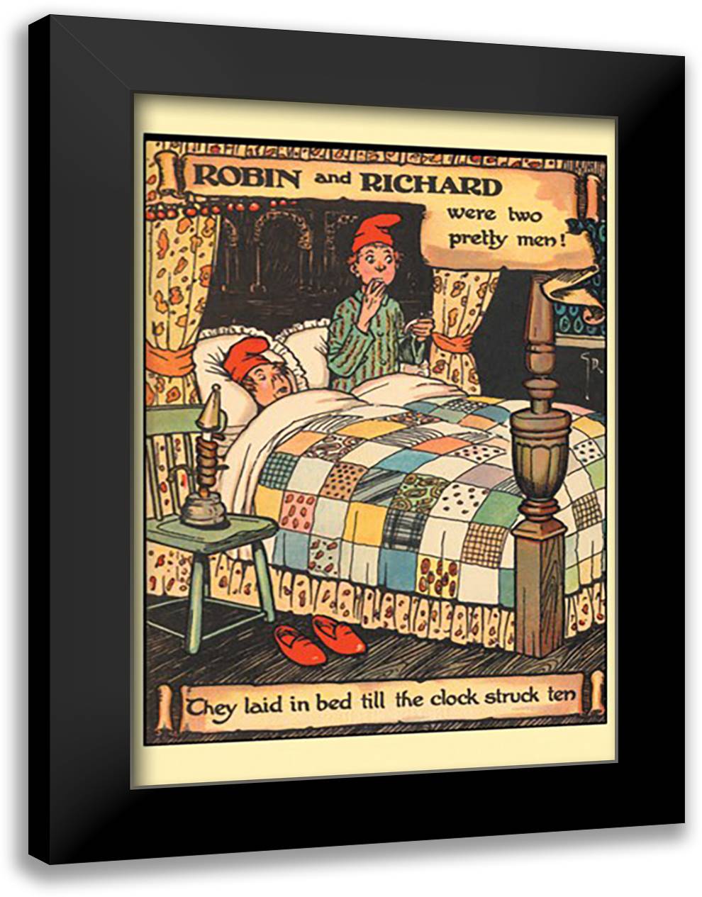 Robin and Richard 16x22 Black Modern Wood Framed Art Print Poster by Robinson, Gordon
