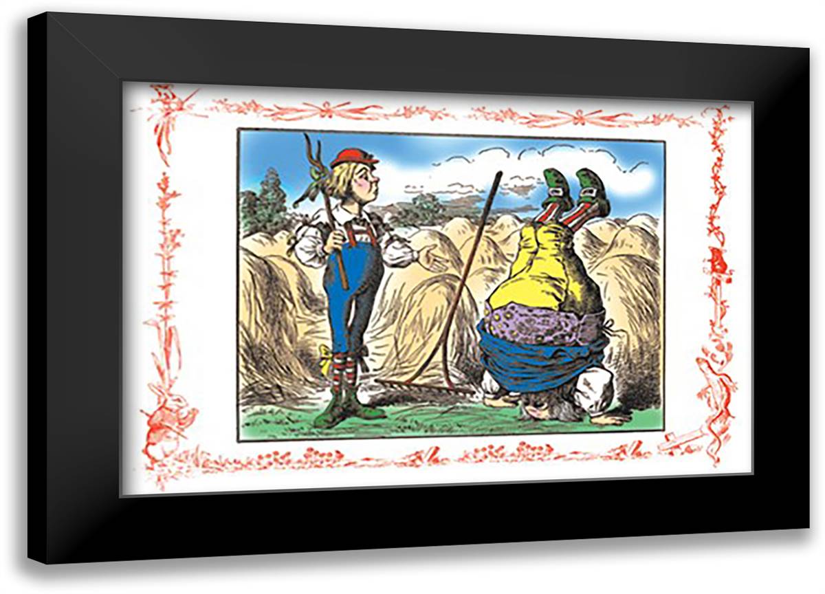Alice in Wonderland: Father William and the Young Man 22x16 Black Modern Wood Framed Art Print Poster by Tenniel, John