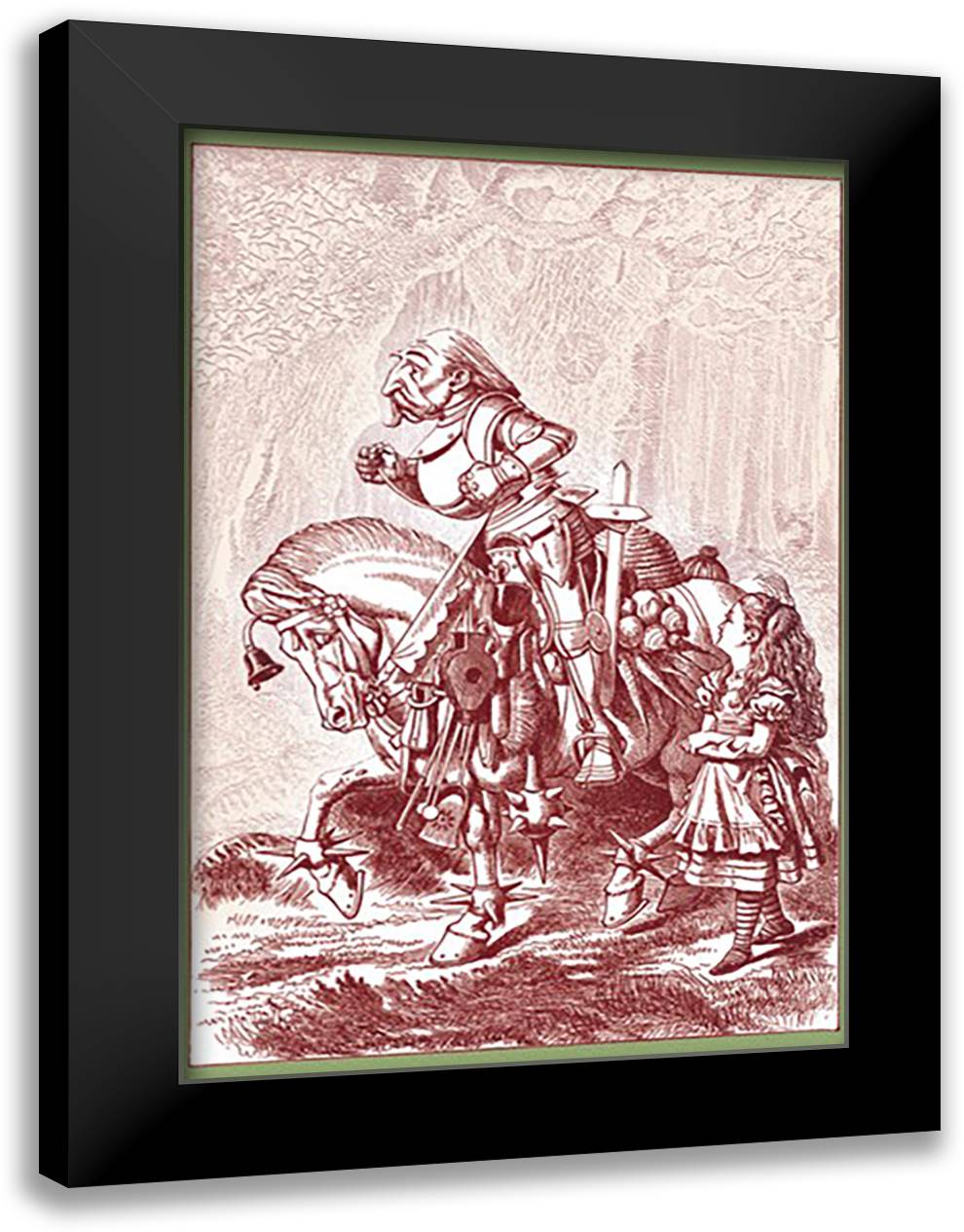 Through the Looking Glass: Scene from Through the Looking Glass 16x22 Black Modern Wood Framed Art Print Poster by Tenniel, John