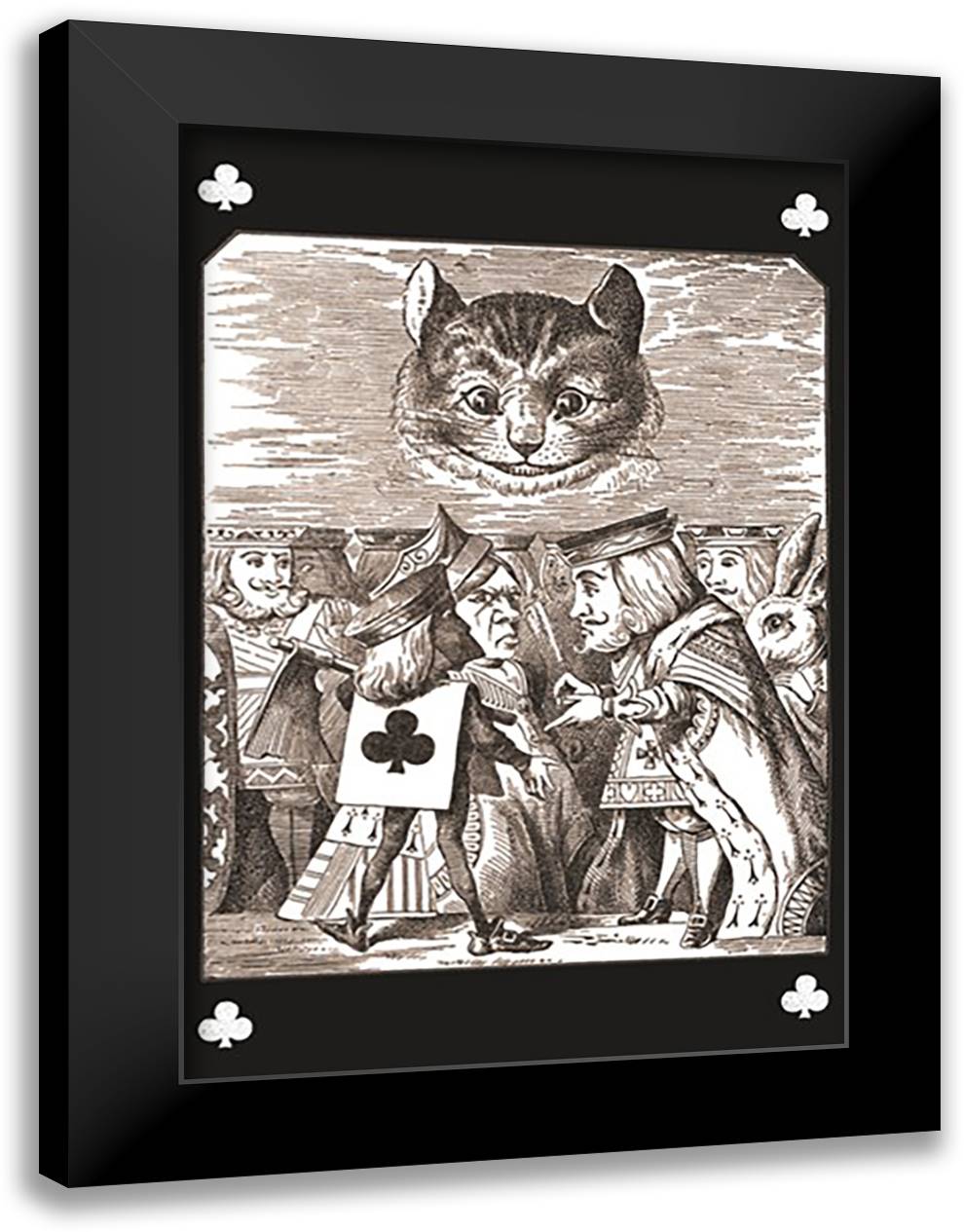Through the Looking Glass: The Dispute 16x22 Black Modern Wood Framed Art Print Poster by Tenniel, John