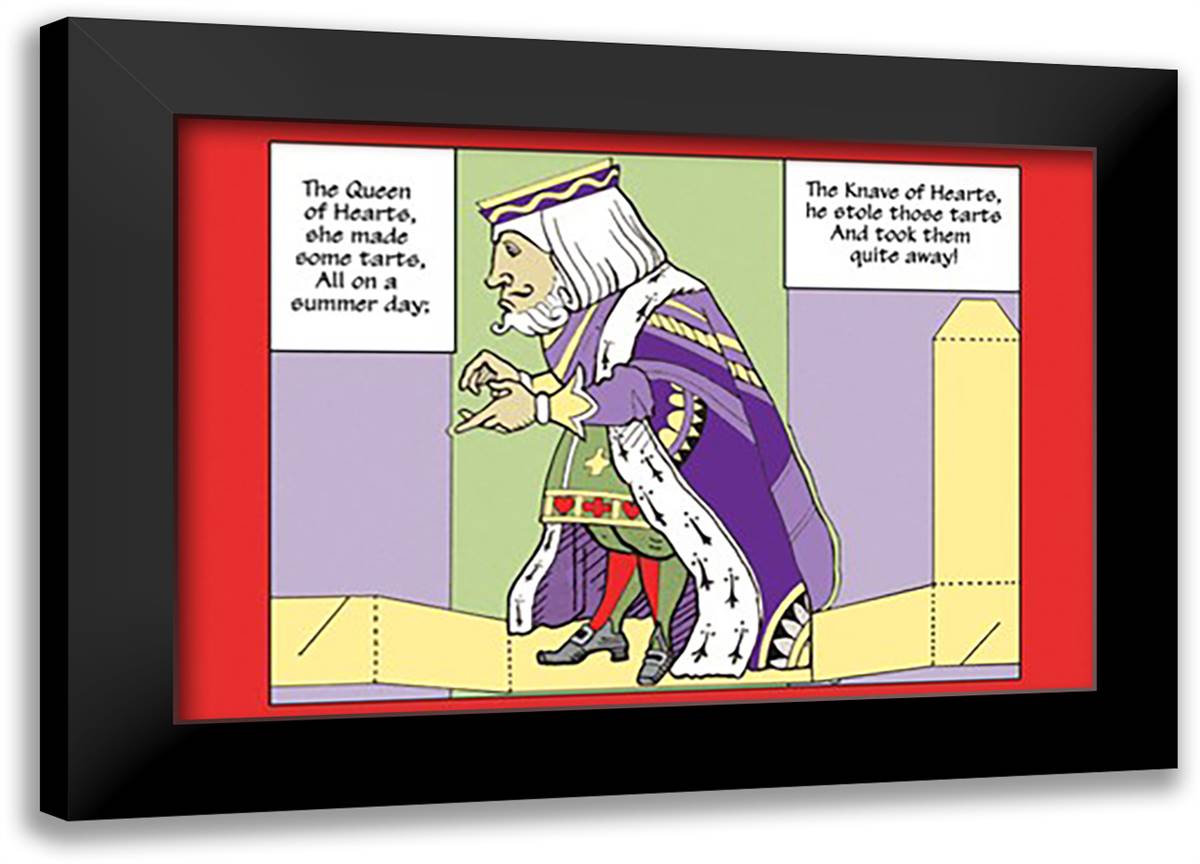 Alice in Wonderland: The King of Hearts 22x16 Black Modern Wood Framed Art Print Poster by Tenniel, John