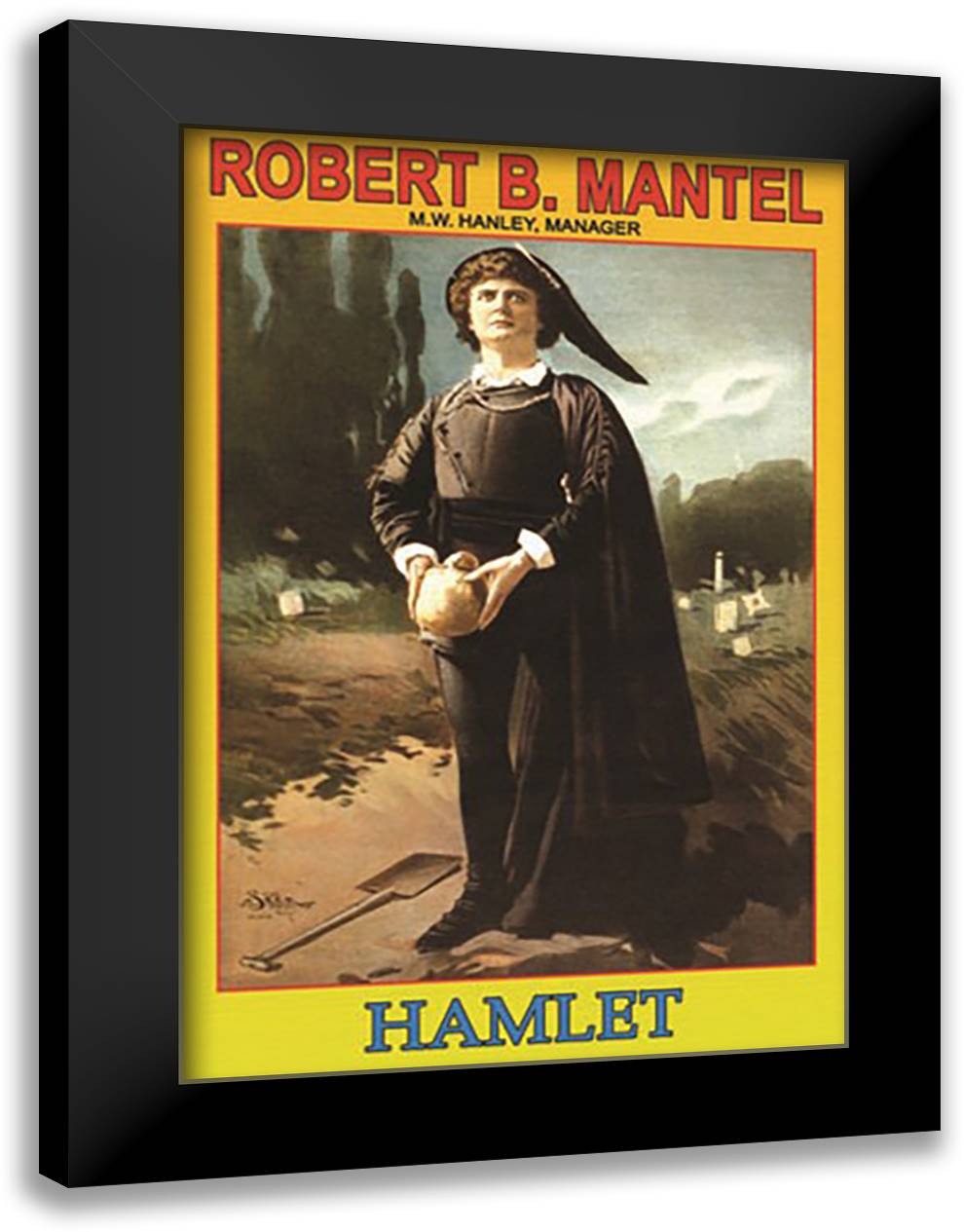 Hamlet 16x22 Black Modern Wood Framed Art Print Poster