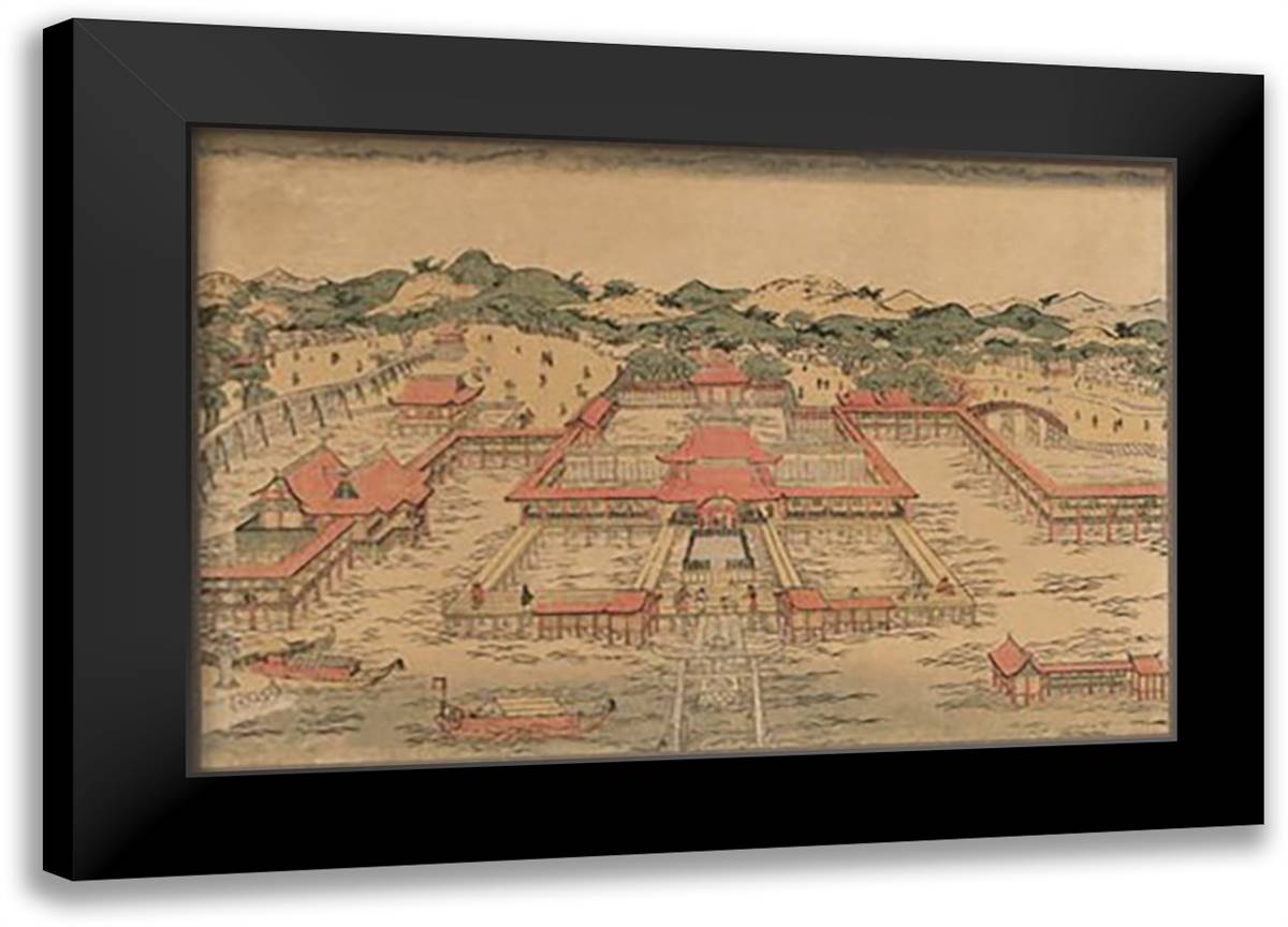 Fancy Port 22x16 Black Modern Wood Framed Art Print Poster