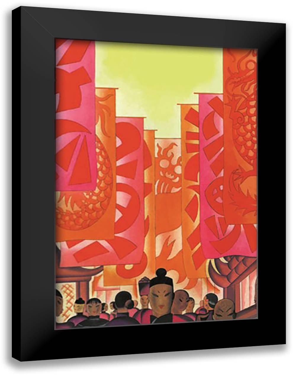Old China 16x22 Black Modern Wood Framed Art Print Poster by McIntosh, Frank
