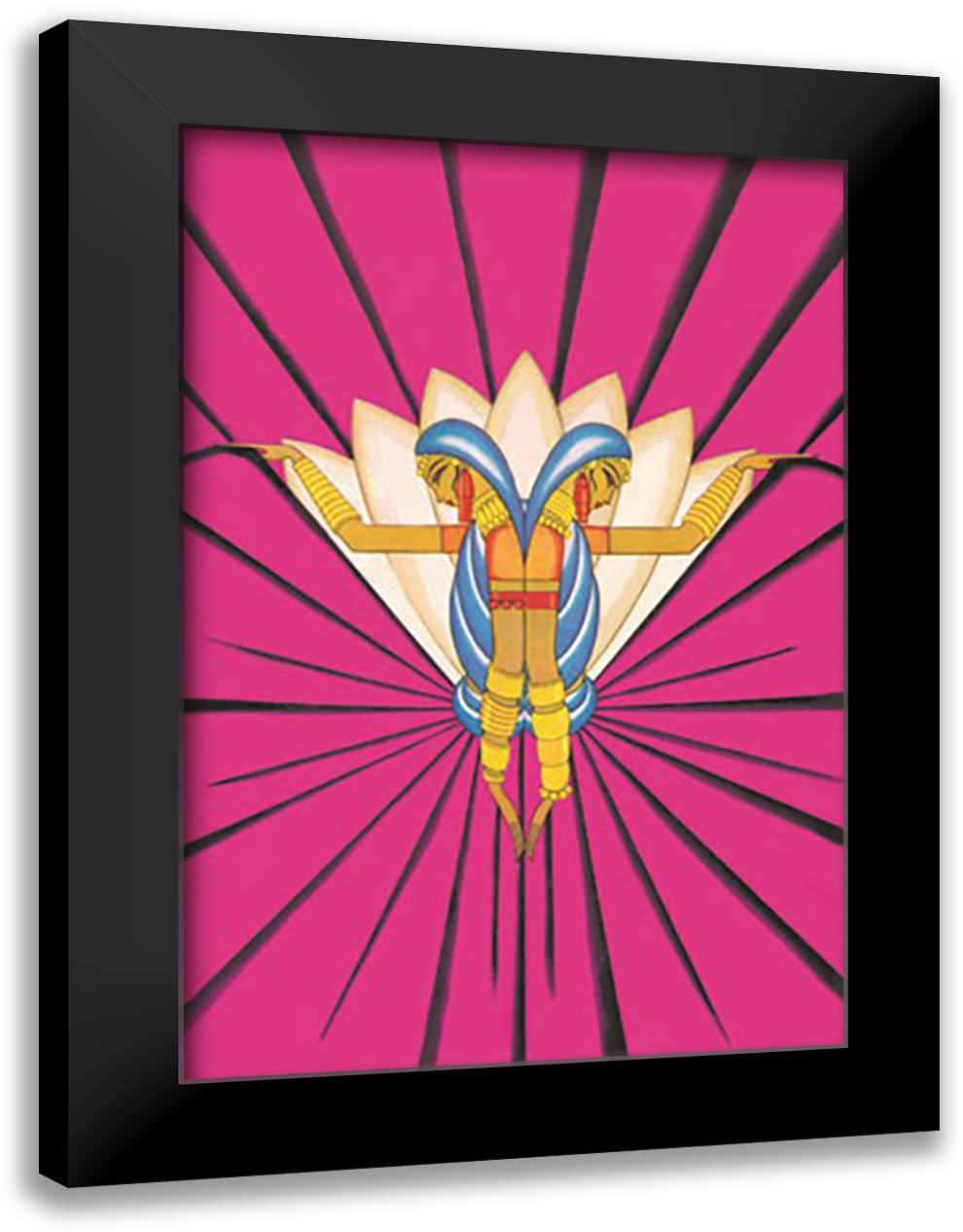 Indian Dance 16x22 Black Modern Wood Framed Art Print Poster by McIntosh, Frank