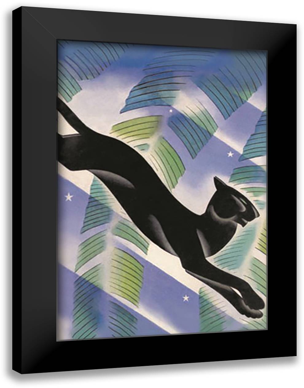 Malayan Night 16x22 Black Modern Wood Framed Art Print Poster by McIntosh, Frank