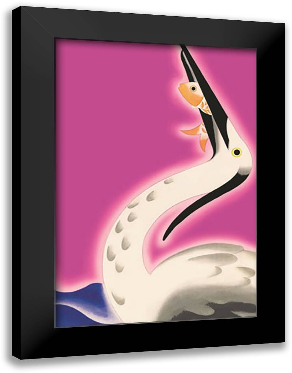 The Fisher Cormorant 16x22 Black Modern Wood Framed Art Print Poster by McIntosh, Frank