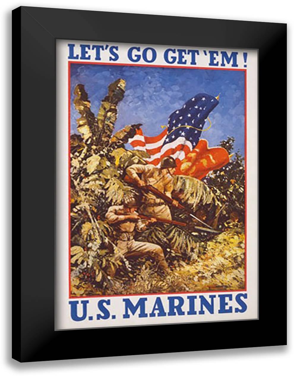 Let's Go Get 'Em! 16x22 Black Modern Wood Framed Art Print Poster by Capt. Guinness